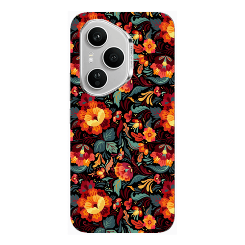 Honor Magic 400 Pro Orange flowers Transparent Silicone TPU Θήκη